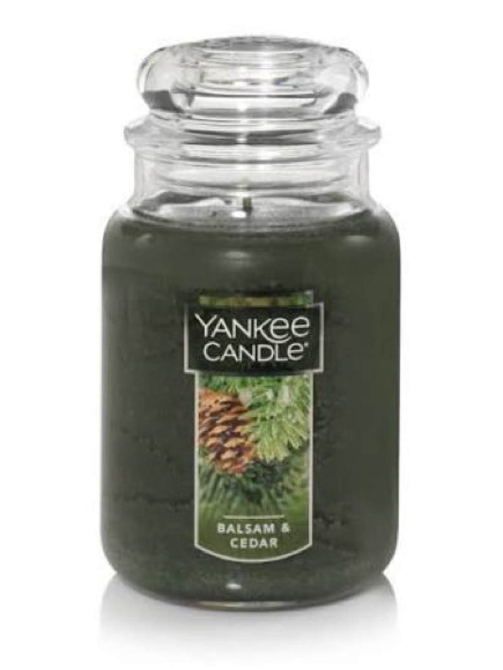 New Yankee Candle Balsam Cedar Single Wick Large Jar Candle, 22oz Forest Green - Picture 7 of 7
